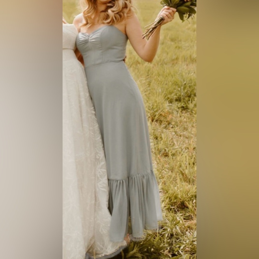 Azazie Justina bridesmaid dress dusty blue - Picture 5 of 5